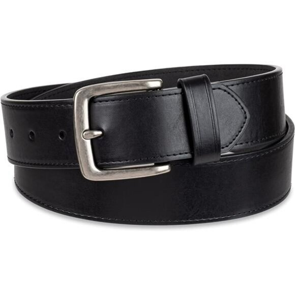 Mens Raw Edge Jeans Belt Faux Leather Classic Buckle Adjustable Waist Sizes - Picture 2 of 5